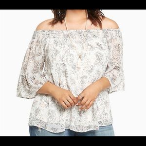 Torrid Off the Shoulder Bell Sleeve Blouse SZ 3